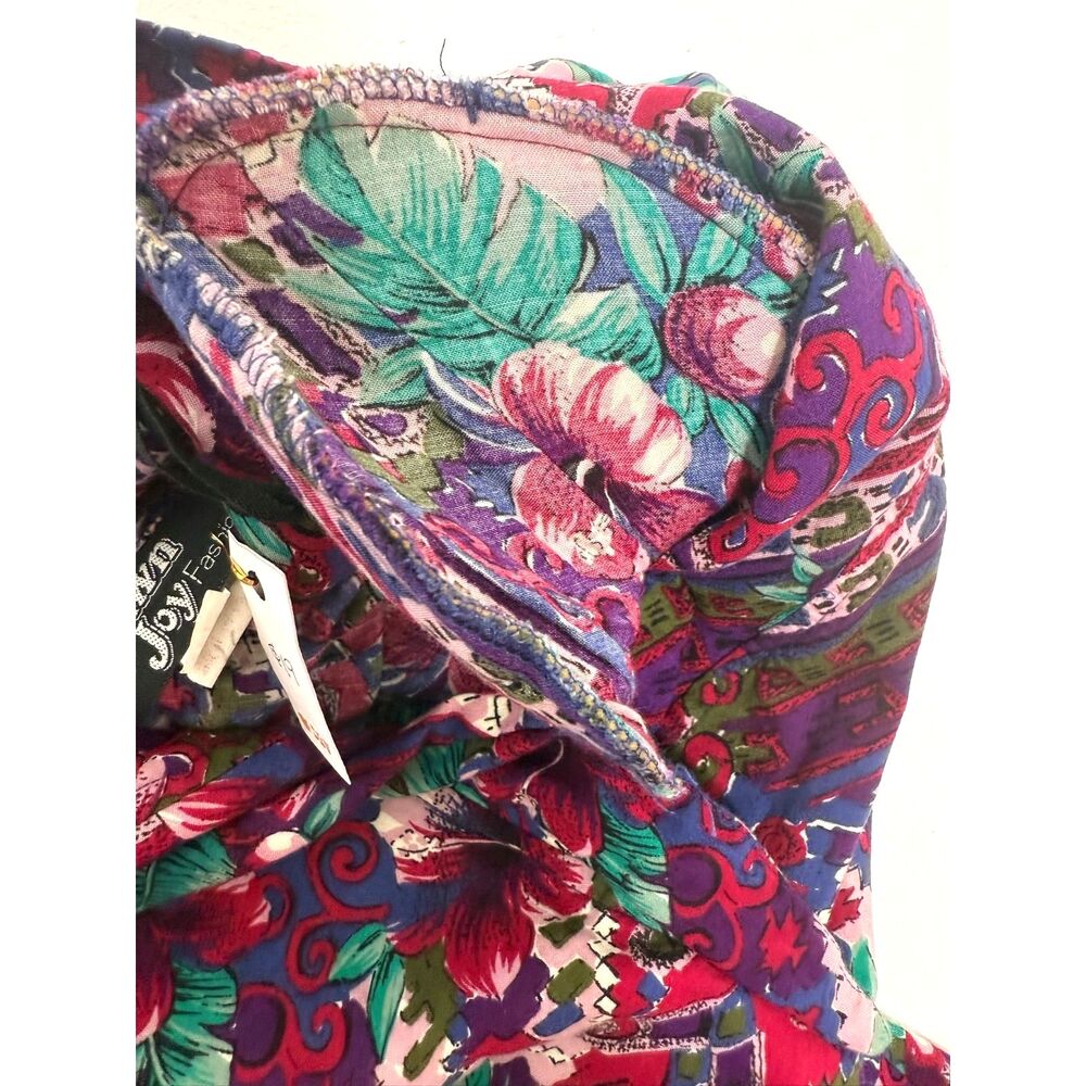 Dawn Joy vintage purple fuchsia floral print jumper - Picture 8 of 8